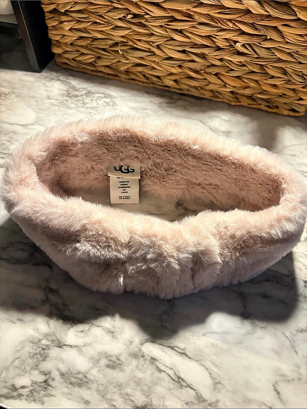 UGG Pink Faux Fur Fleece Headband Ear Warmer – One Size